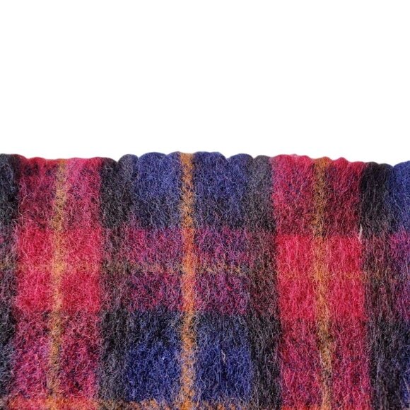 Vintage Brooks Brothers Scarf Made in England 100% Wool 60s Tartan Plaid Fringe - Picture 5 of 6